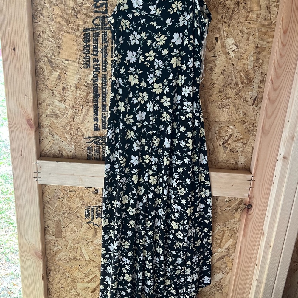 Floral Black and White Dress